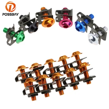

POSSBAY 10pcs M6 6mm Motorcycle Fairing Bolt Kit Body Fasteners Clip Screws CNC Aluminium for Kawasaki Honda CBR Suzuki GSXR