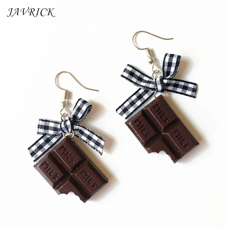 1 Pair Cute Mini Chocolate Donuts Bow Earrings Minimalism Female Dangle Jewelry