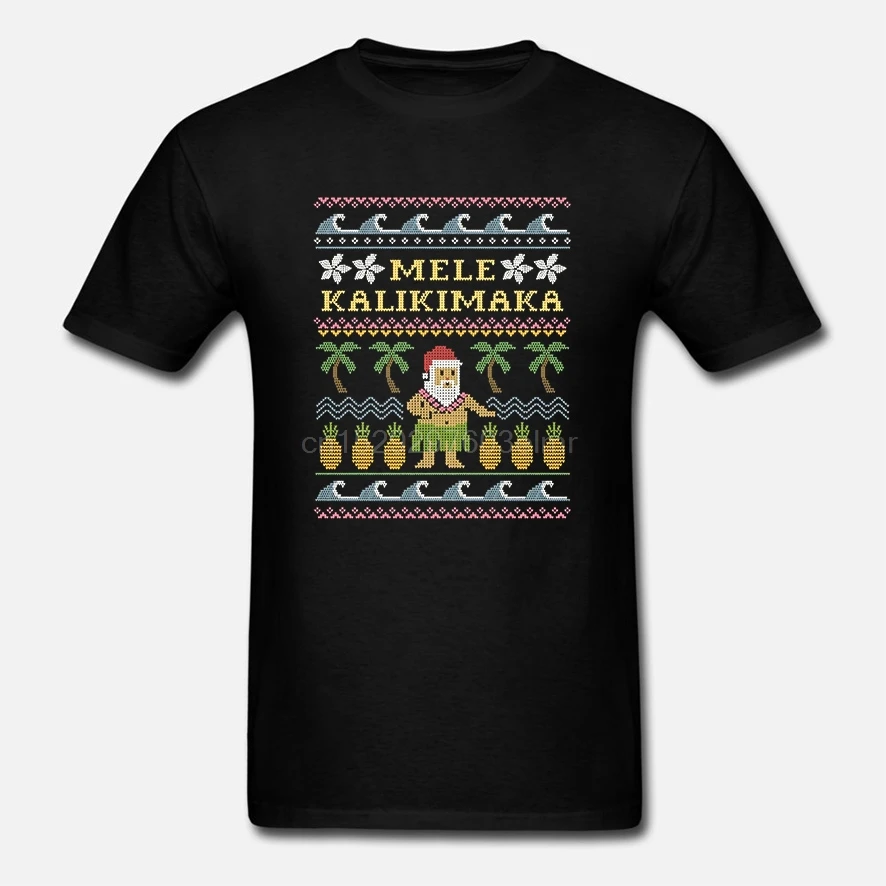 Mele Kalikimaka Уродливый Рождественский свитер Мужская футболка с принтом из