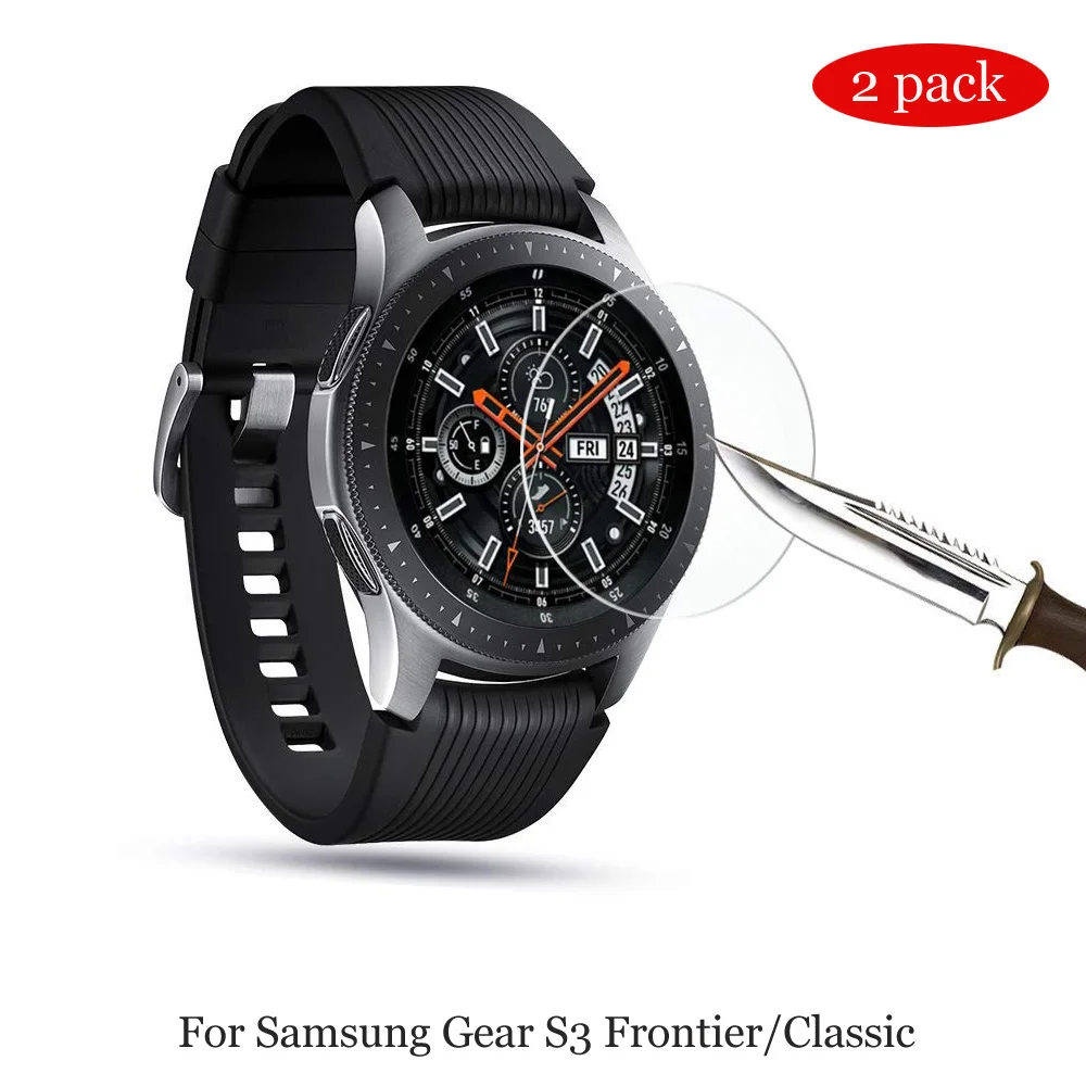 2 упак. Закаленное стекло для Samsung Galaxy Watch 42 46мм / Gear S3 / Gear Sport Чехол для экрана HD Защитная пленка для экрана - Цвет: For Gear S3