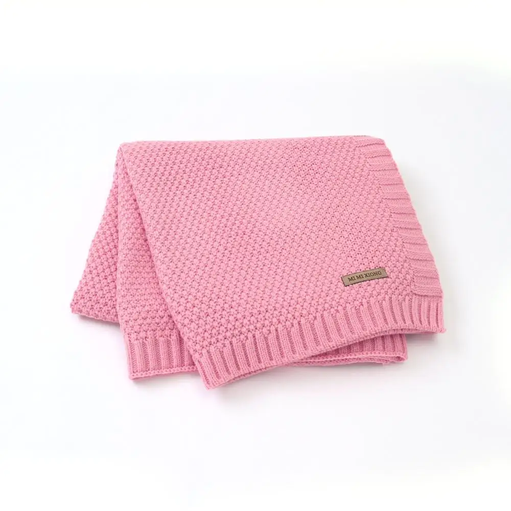 Baby Blankets Knitted Fashion Candy Color Newborn Boys Girls Swaddle Wrap Blankets 100*80cm Infant Kids Stroller Bed Sofa Covers