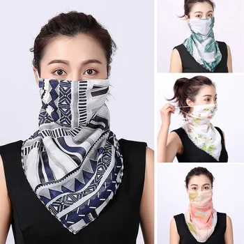 

2020 Silk Scarf Women Bandana Face Maskswashable and Reusable Lady Mascarillas Sun Protection Scarves Female Neck Wraps Shawl