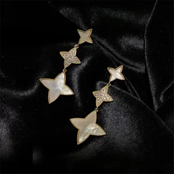 

Classic Trendy Shell Stone Pendant Earring for Woman Luxury Exquisite High Quality Statement Earrings Female Jewelry Gift