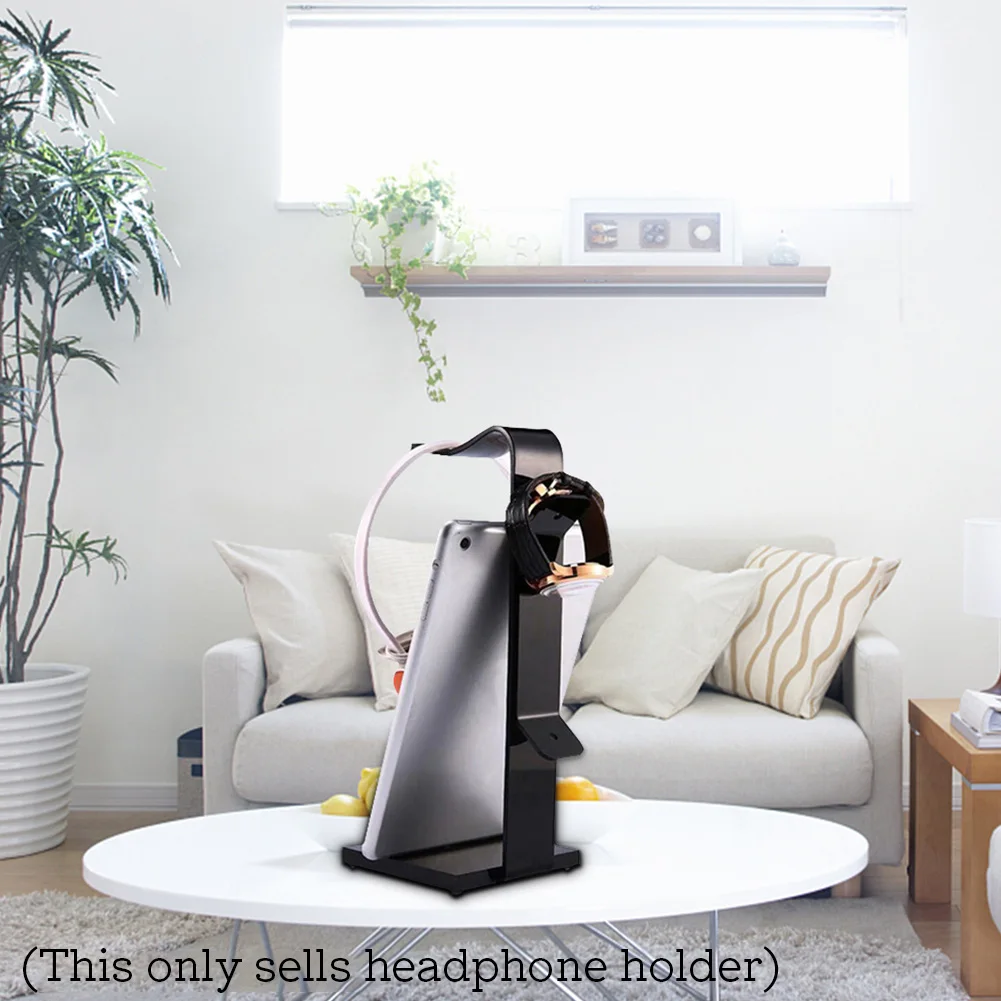 Acrylic Non Slip Headset Holder Universal Freestanding Display Stand Solid Base With Supporting Bar Home Office Accessories