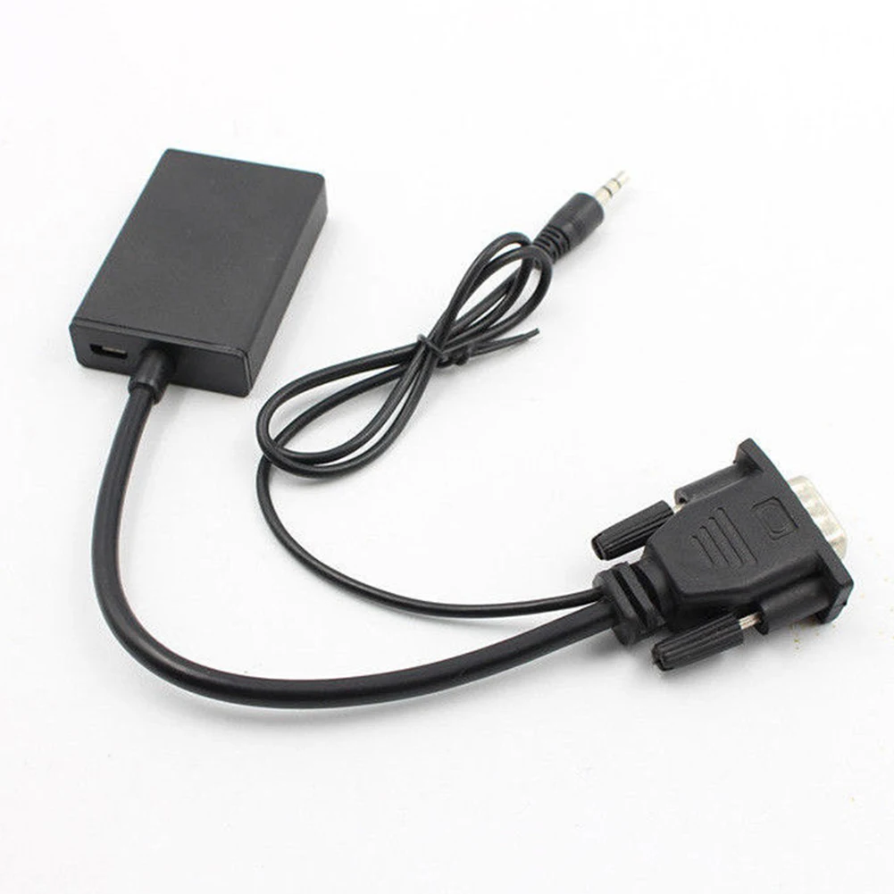 Черный адаптер видео USB с аудио кабелем конвертер VGA в HDMI портативный ноутбук 1080P