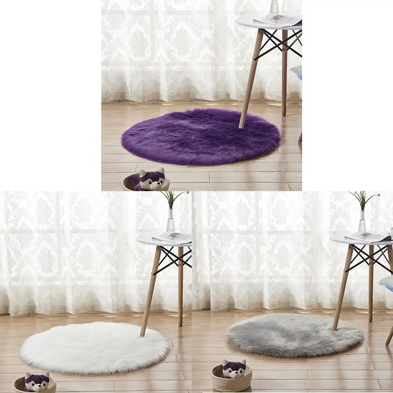 faux sheepskin wool carpet 30 x cm Fluffy soft longhair decorative cushion Chair sofa mat Promotion | Дом и сад