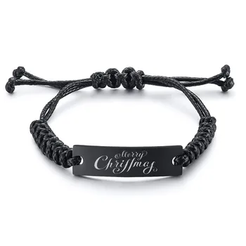 

Free Customize Name Logo Stainless Steel ID Tag Bracelets for Men Woman Jewelry