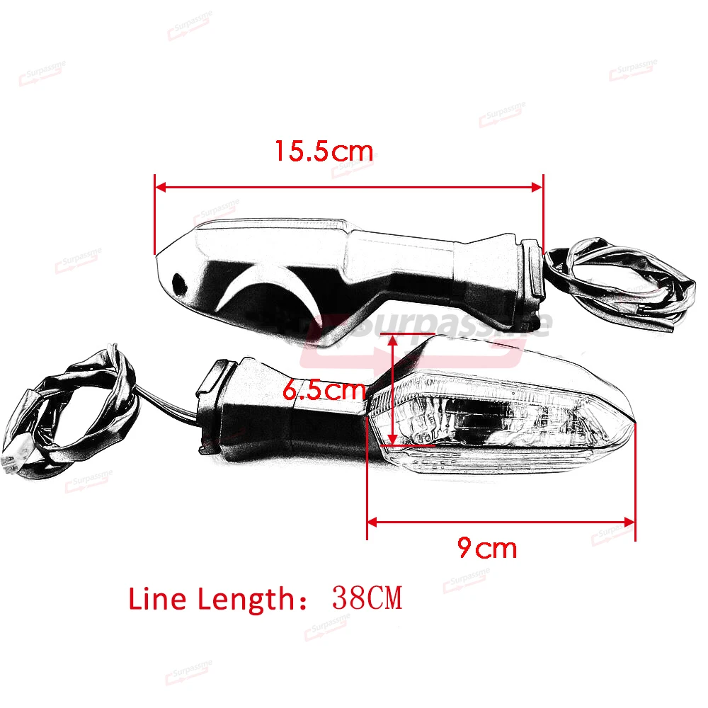 Светодиодный указатель поворота для мотоцикла Kawasaki Ninja 300 12-16 Z800 13-16 Z1000 10-16 ER250 Z250 Янтарная пара индикаторов мигалки