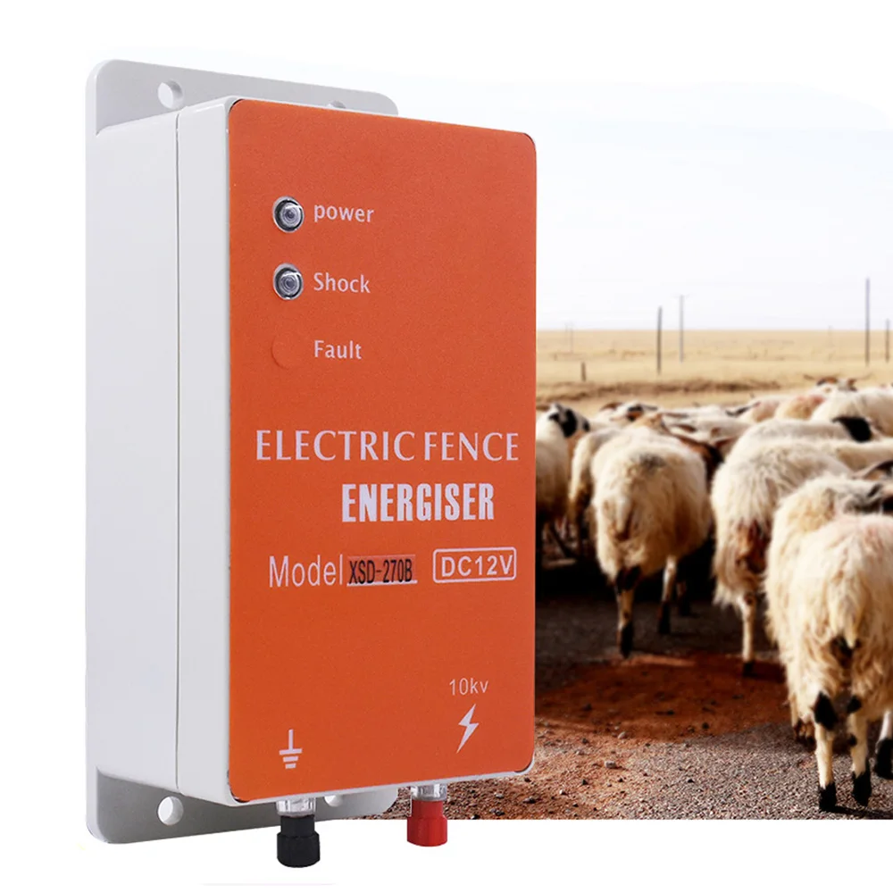 Solar Electric Fence 5KM Charger Controller Animal Sheep Horse Cattle Poultry Shepherd Farm