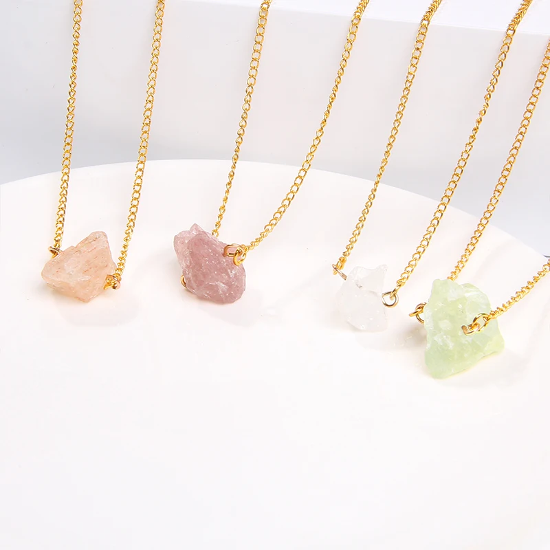 Geometric Crystal Necklace Natural 