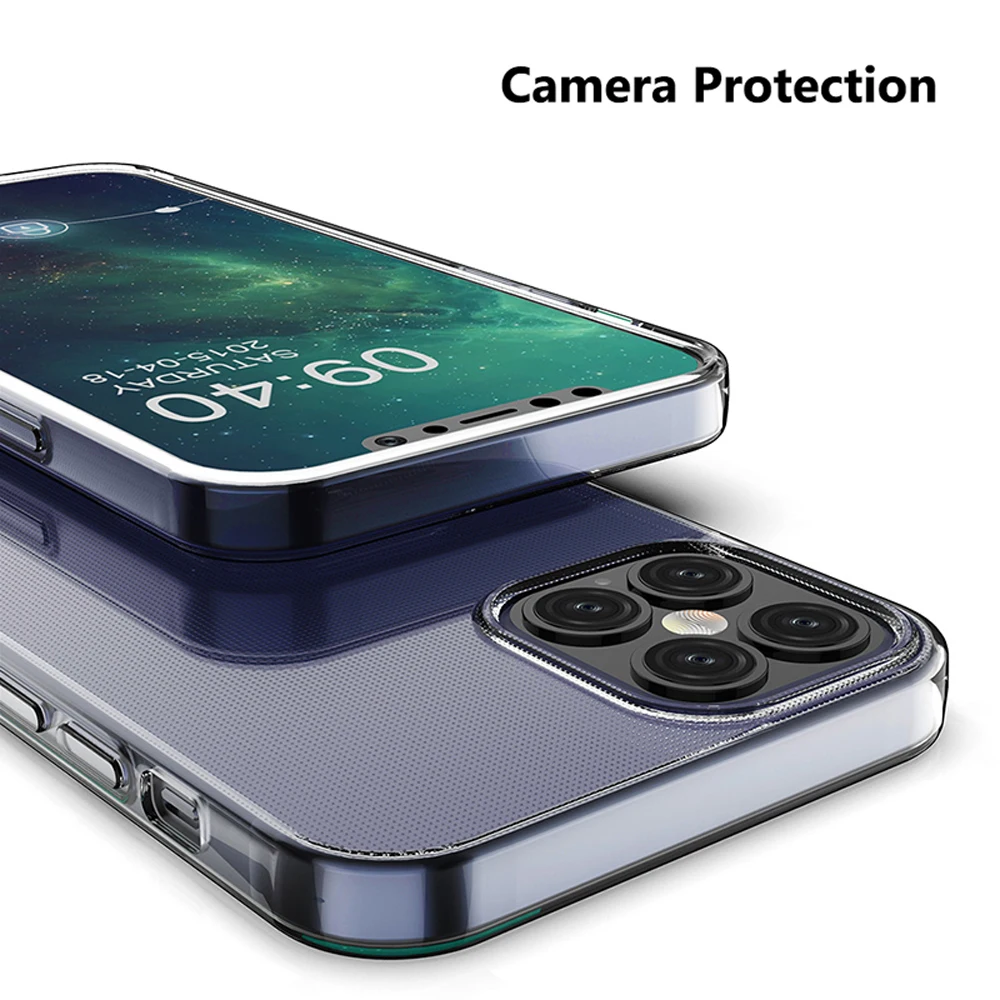 For Apple iPhone 12 Pro Max iPhone12 Mini Slim Crystal Clear Transparent Soft TPU Back Case Protection Skin Camera Protect Cover