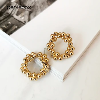 

Peri'sBox Small Beads Layered Round Earrings for Women Tiny Ball Gold Hoop Earrings Minimalist Irregular Earrings Simple Jewelry