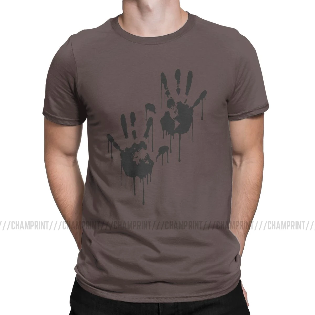 Death Stranding, Мужская футболка, хлопок, потрясающие футболки с круглым вырезом, Kojima Products, футболки с коротким рукавом, одежда, новое поступление - Цвет: Коричневый