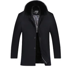 Мужское зимнее шерстяное пальто, мужское повседневное высококачественное однотонное теплое плотное шерстяное пальто, шерстяное бушлат, мужской Тренч, пальто