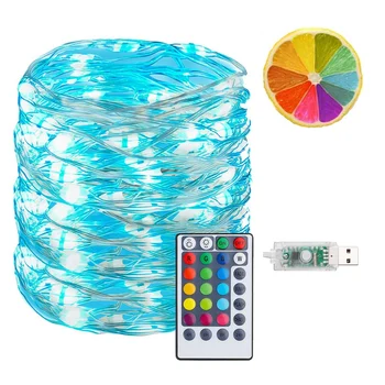 

Fairy Lights - with 100 Leds 13 Multi Colors Changing Starry String Lights - Remote Controlled Waterproof Twinkle Lights for Bed