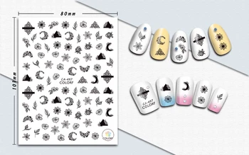 

3D Stickers for Nails Triangle Flower Leaf Girl Nails Art Decoration Manicure Sticker Decals Slider Nail Foil Tips Accessories