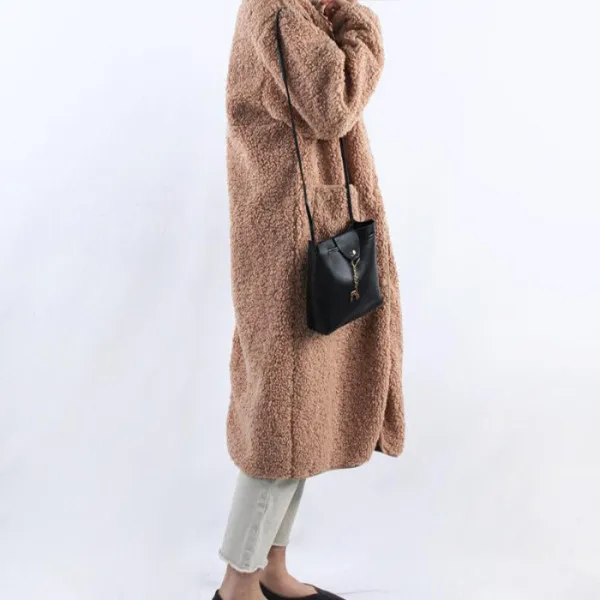 MUMUZI зимняя новинка из искусственной овечьей шерсти пальто с мехом свободное плотное хлопковое длинное стильное пальто женские парки из искусственной овчины теплая верхняя одежда