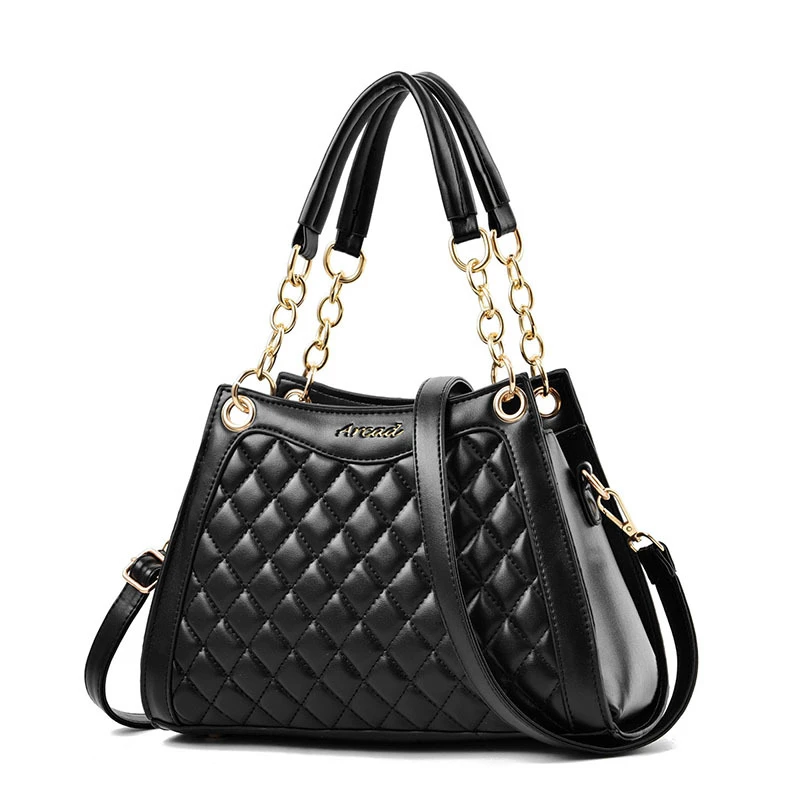 

European and American Fashion Big Women's Bag 2019 New Ladies Embroidered Rhombic Chain Bag Simple Atmosphere Shoulder Bag