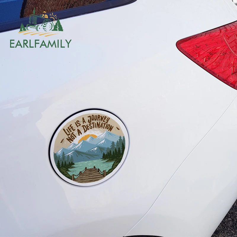 13cm x 12.7cm for Life Is A Journey Mountain Refrigerator Car Stickers Bumper Laptop Decal - Image 2