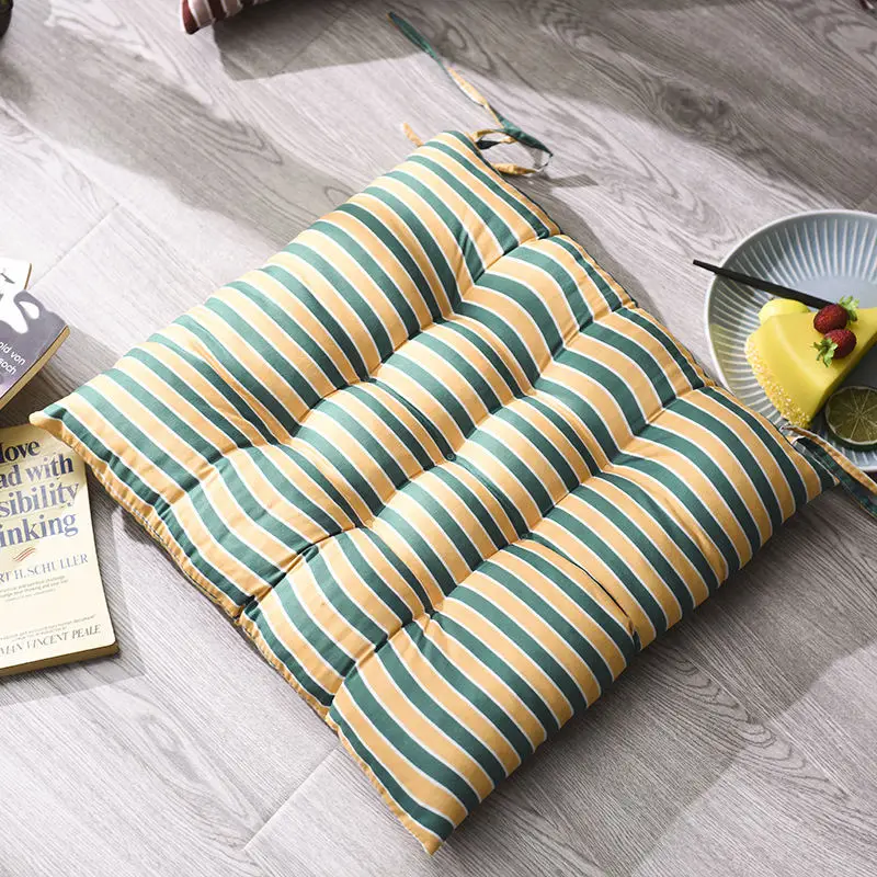 Yellow New Seat Cushions Stripe Pattern Office Chair Cushion Home Decorations Sofa Floor Seat Mat Japanese Style Sit Cushion Pad - Цвет: Yellow