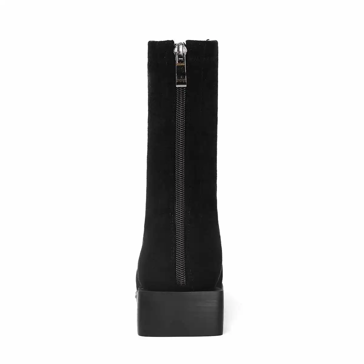 Bottes femme stretch boots women's leisure strange Chelsea boots flock square med heels mid-calf boots botas mujer