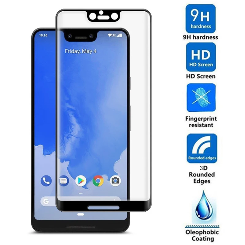 3D Cong Cường Lực Cho Google Pixel 2 2XL 3 3XL Full Bao Da Bảo Vệ Màn Hình Trong Cho Google Pixel 2 3 XL Màng Bảo Vệ Kính