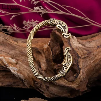 My Shape Wolf Head Bracelet Viking Cuff Bangle Magic Pulsera Dragon Animal Men Jewelry Wristband Cuff Bracelets For Women Bangle