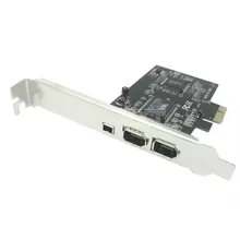 Pcie 3 portas 1394a firewire placa de expansão pci express para ieee 1394 adaptador controlador 2x6 pinos e 1x4 pinos para desktop pc