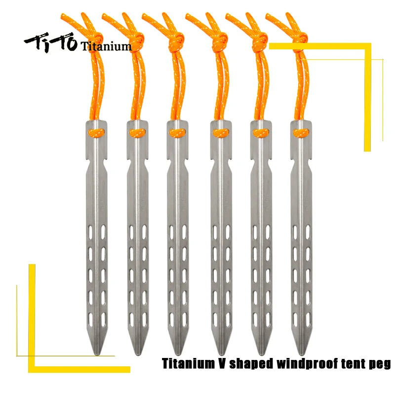 Peg Tent Stake Nail-Accessories Spike Titanium-Tent Tito Outdoor Camping Windproof 6pcs