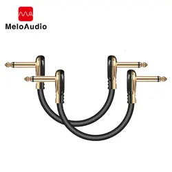 2 Pack Electrical Guitar Bass Cable Flat Patch Cable for Music Instrument Effect Pedal Microphone Keyboard Mixer 6 Inch