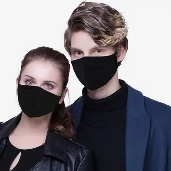 

2pcs Adjustable Anti Dust Face Mouth Masks Black Cotton Face Mask Unisex Mouth Masks #35