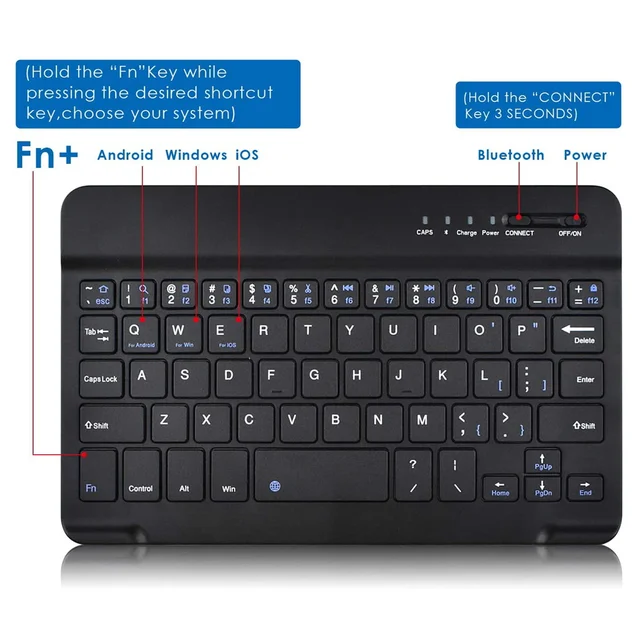 Mini Wireless Bluetooth Keyboard Keyboard for Ipad Mobile Phone Tablet Mute Button Rechargeable Keyboard for Android Ios Windows 2
