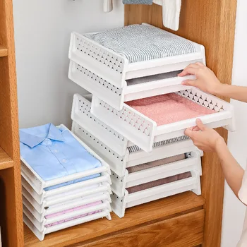 

Plastic Storage Drawers Organizer for Clothes Closet Wardrobe Stackable Storage Box Space Separation Tool Closet Dividers Rack