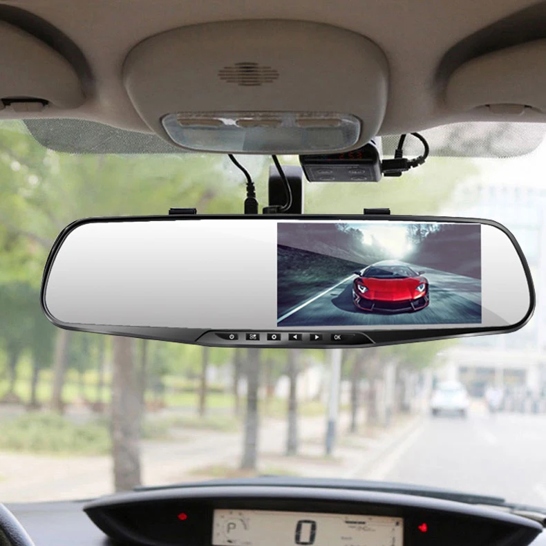 

4.3 Inch Full HD 1080P Automatic Recorder Car DVR Rearview Mirror DVRs Dual Lens Recorder Night Vision Dash Cam G-Sensor