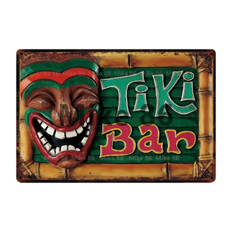 [Mike86] добро пожаловать в наш TIKI BAR Алоха открытая 24/7 металлическая вывеска оловянный плакат домашний Декор Бар настенная живопись 20*30 см размер DD-17 - Цвет: y-2495