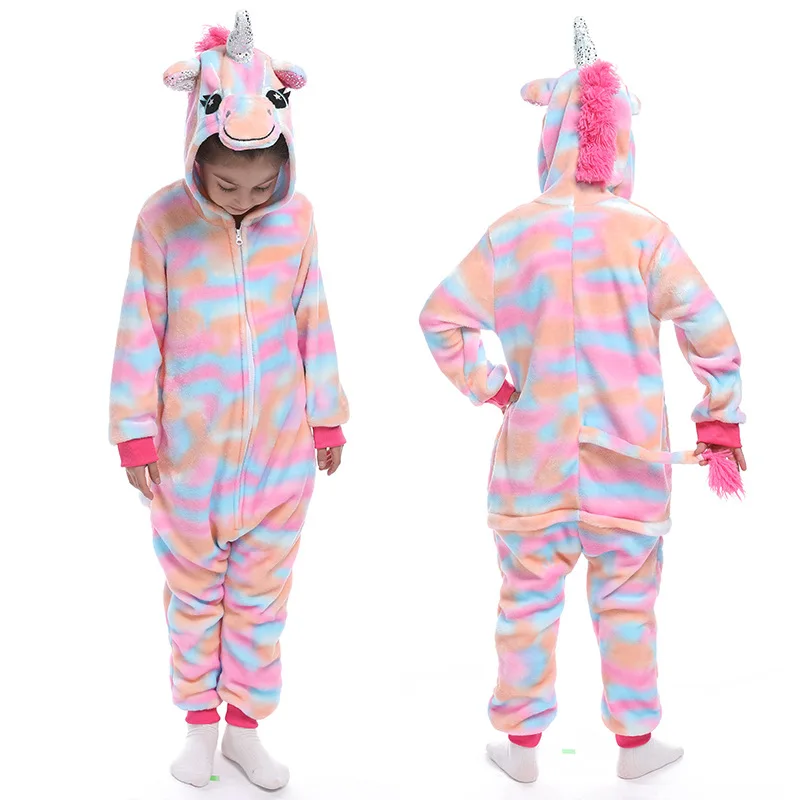 Kigurumi Stitch Kids Pajamas Unicorn Pajamas For Children Animal Blanket Overalls Baby Costume Winter Boy Girl Licorne Onesies