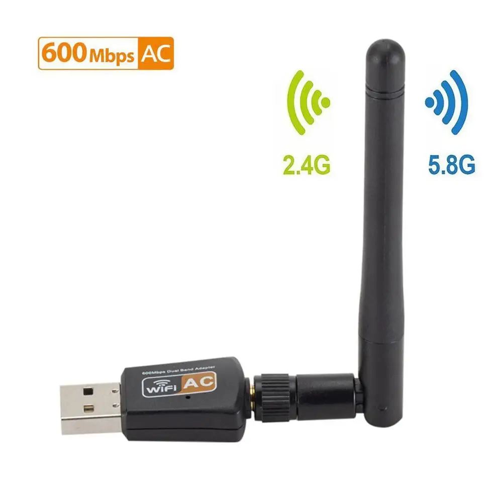 Двухдиапазонный 600 м 2 4/5 8 ГГц WiFi приемник USB Сетевая карта адаптер с антенной Wi-Fi
