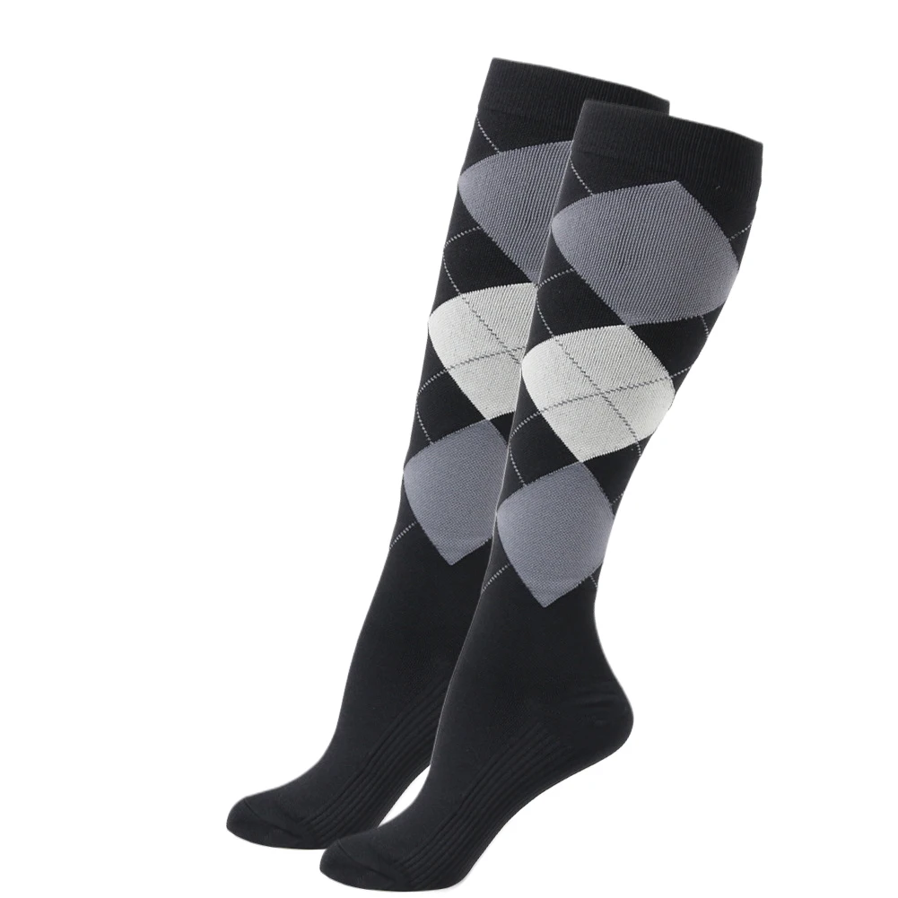 Для мужчин и женщин модные защитные эластичные велосипедные мягкие Компрессионные носки с алмазным принтом для спорта на открытом воздухе