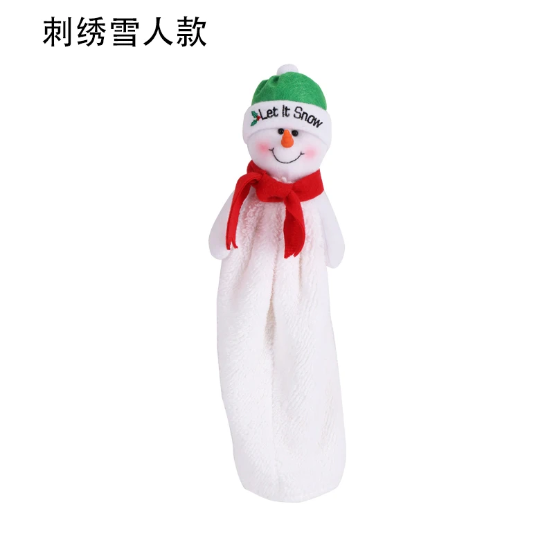 Настенное подвесное полотенце Hoalroom, кухонные полотенца для рук, Рождественский Санта, снеговик, узор, Декор, мультяшное вышитое полотенце, детское полотенце для протирания рук - Цвет: Snowman