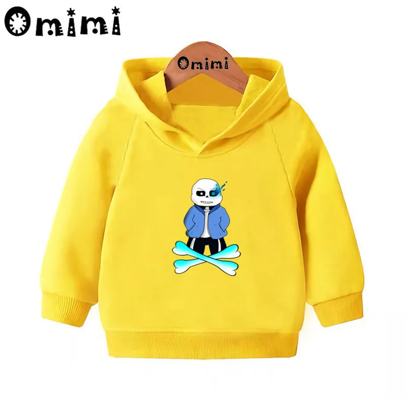 Skull Brother Undertale Sans/свитшоты; детские толстовки с капюшоном; крутой пуловер для малышей; топы для девочек и мальчиков; осенняя одежда; KMT2405