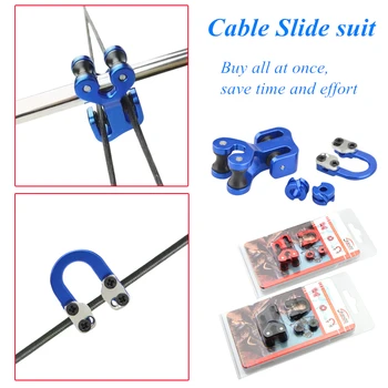 1Set Archery 1/8 3/16 Compound Bow Kit Cable Slide Metal D Loop Peep Sight Archery Aluminum Alloy Tool Shooting Accessories 3 8 aluminum archery cable slide compound bow string splitter roller glide cable slide bow string separator for compound bow