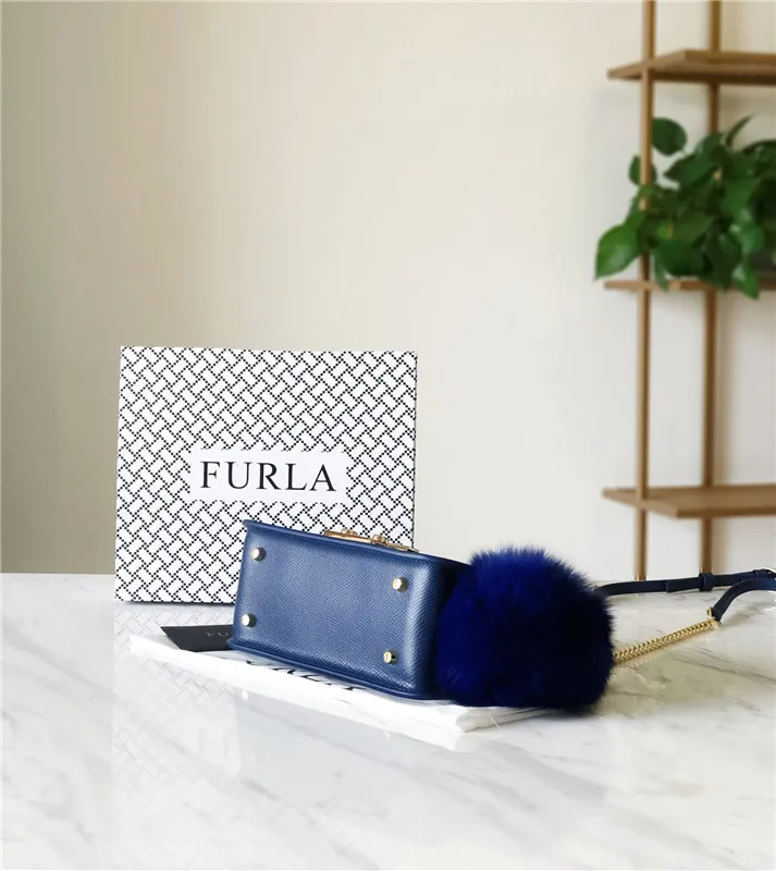 Оригинальные женские сумки FURLA, высококачественные женские кожаные сумки среднего размера, синие цвета, размер 21 см* 9 см* 15 см