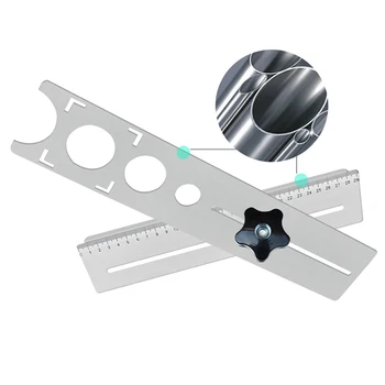 

Durable Positioning Ruler Measuring Accurate Stainless Steel for Portable Ceramic Tile Hole Jig Punch Locator Universal Drill