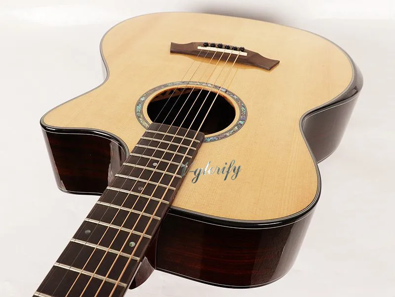 

40 inch perforated sound beam spruce face single corner acoustic guitar