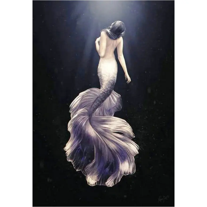 Полноразмерная/круглая 5d картина из страз икона русалки женская сексуальная