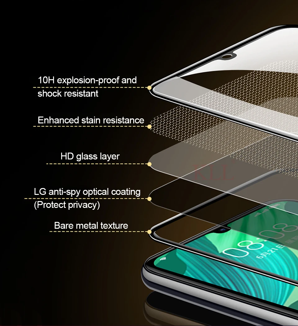 Анти-шпионское закаленное стекло для huawei Nova 5 Pro 5i анти-пип Защита экрана для Honor 9X Pro 7X20 10 9 Lite 20 Pro 9i