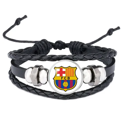 Пользовательские продукты принимаются Шарм Кожаный браслет& браслет футбольный логотип команды браслет - Окраска металла: NO.1
