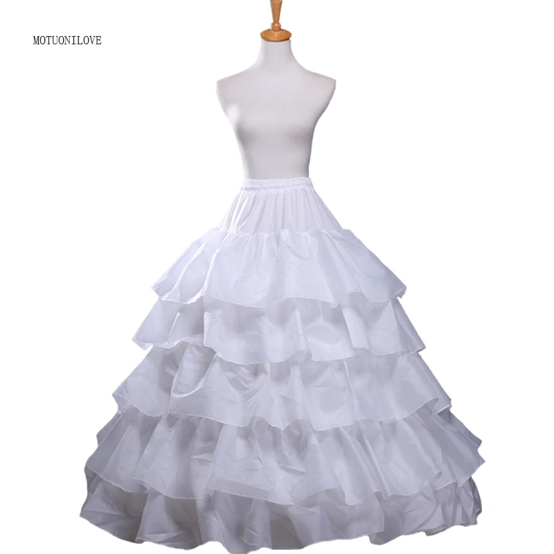 

Wholesale In Stock 4 Hoops 5 Layers Wedding Petticoats Crinoline For Ball Gown Adult Prom Underskirt Puffy Bridal Skirt Slip