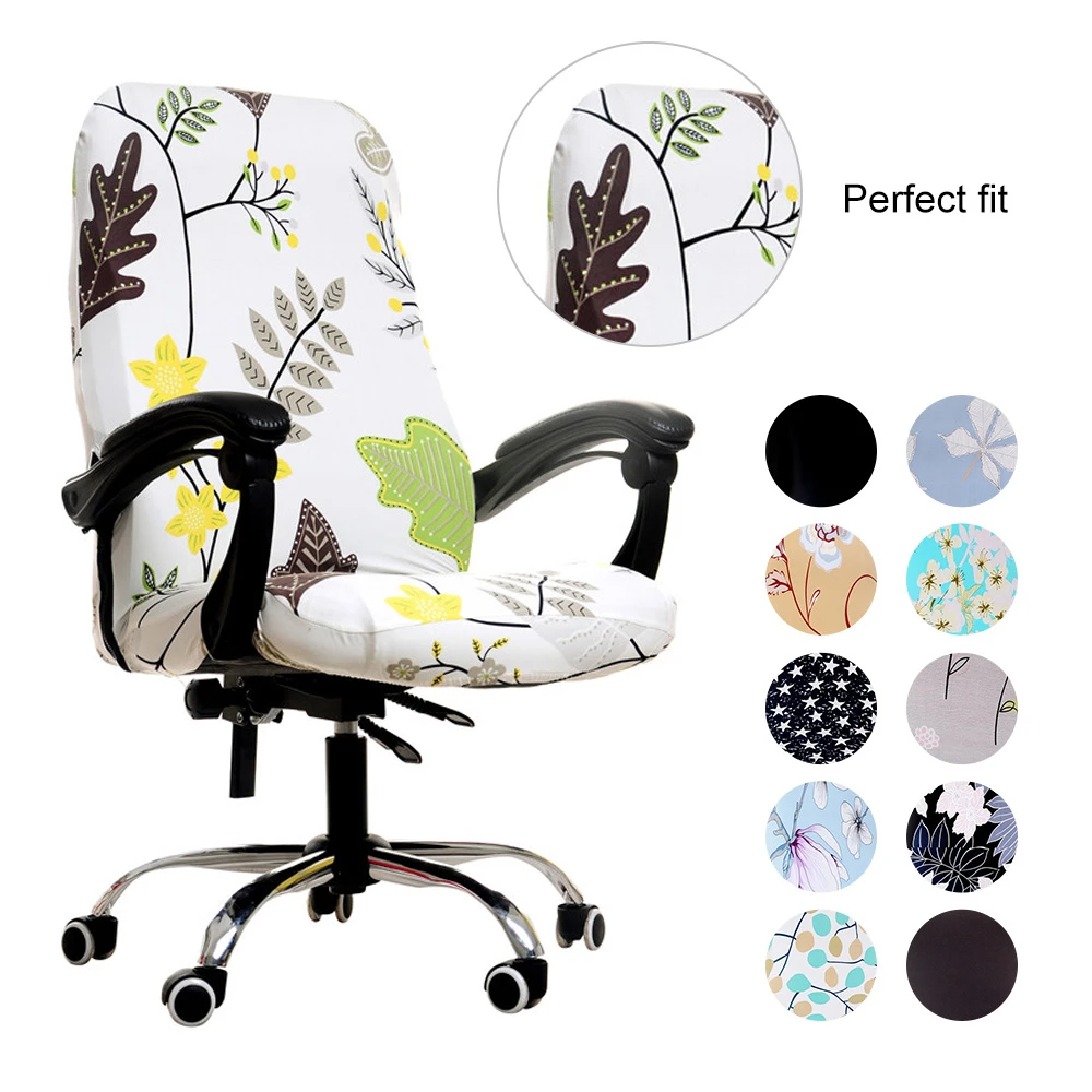 silla oficina funda sillon funda de comedor tamaño Oficina estiramiento cubierta para silla de LICRA Anti Oficina ordenador cubierta de asiento extraíble Slipcovers para silla de oficina 1