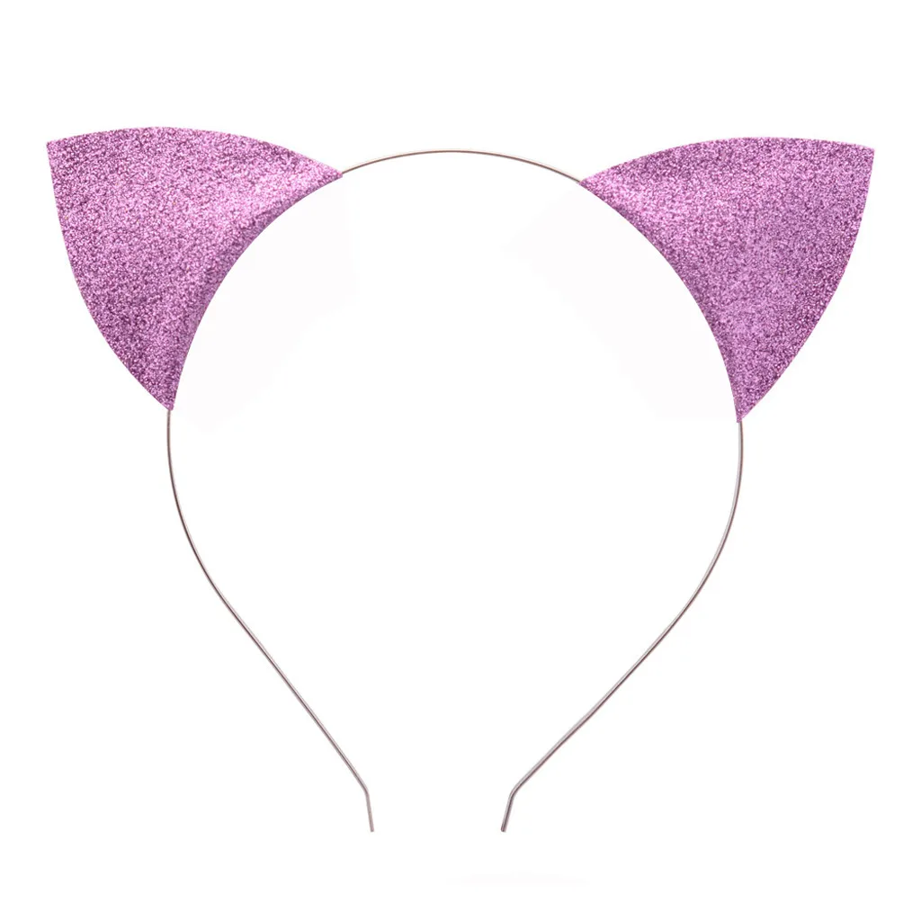 Высокое качество женские блестящие кошачьи уши повязка Косплей-повязка на волосы диск яркая точка изогнутая Кепка поддержка Прямая поставка